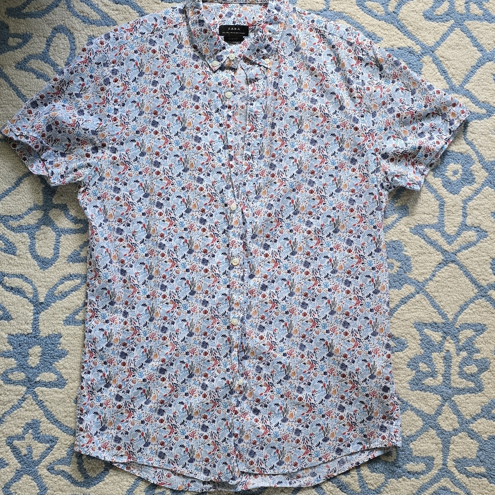 Zara Multicolor Nautical Men's Button Down Shirt
